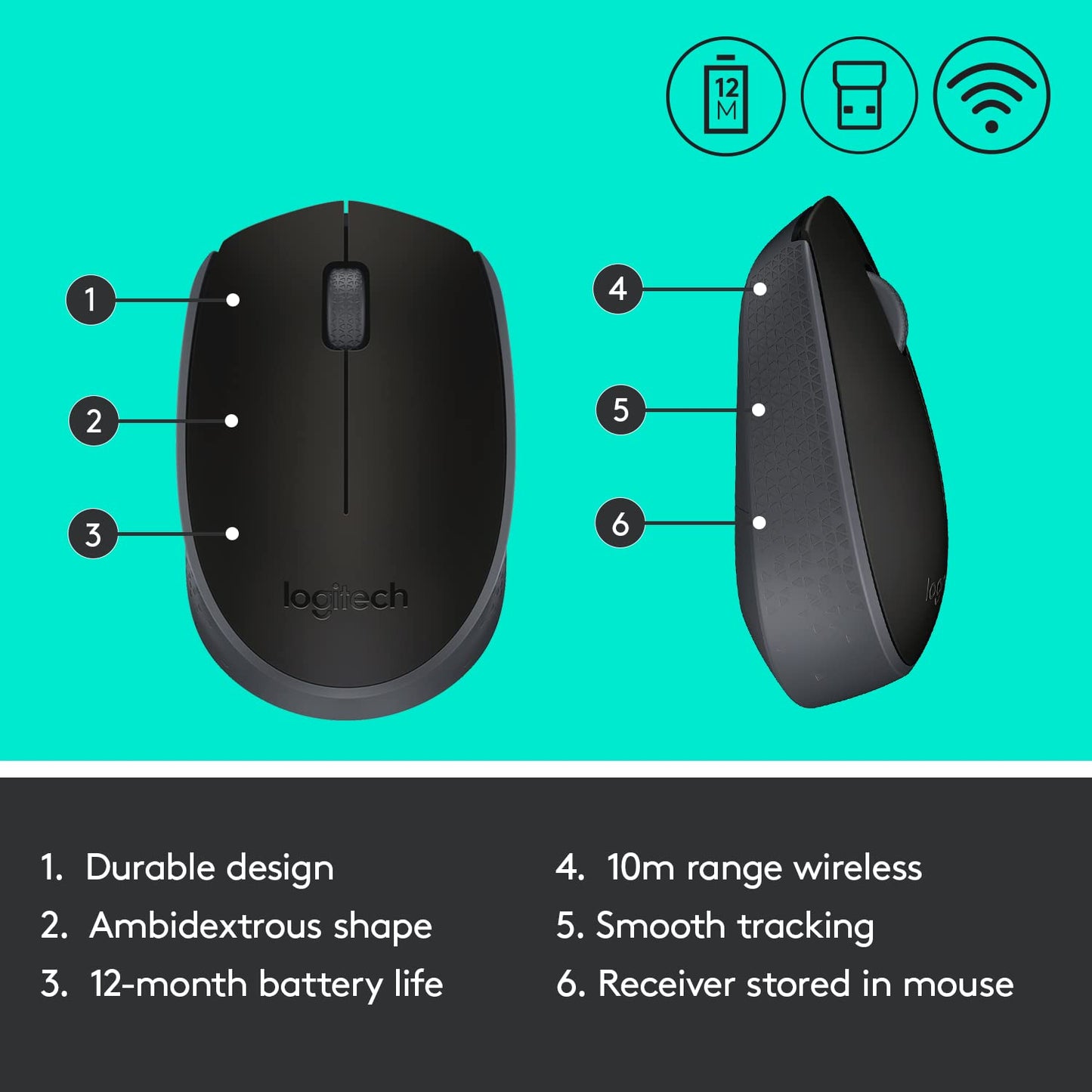 Logitech M170 Wireless Mouse 2.4 GHz
