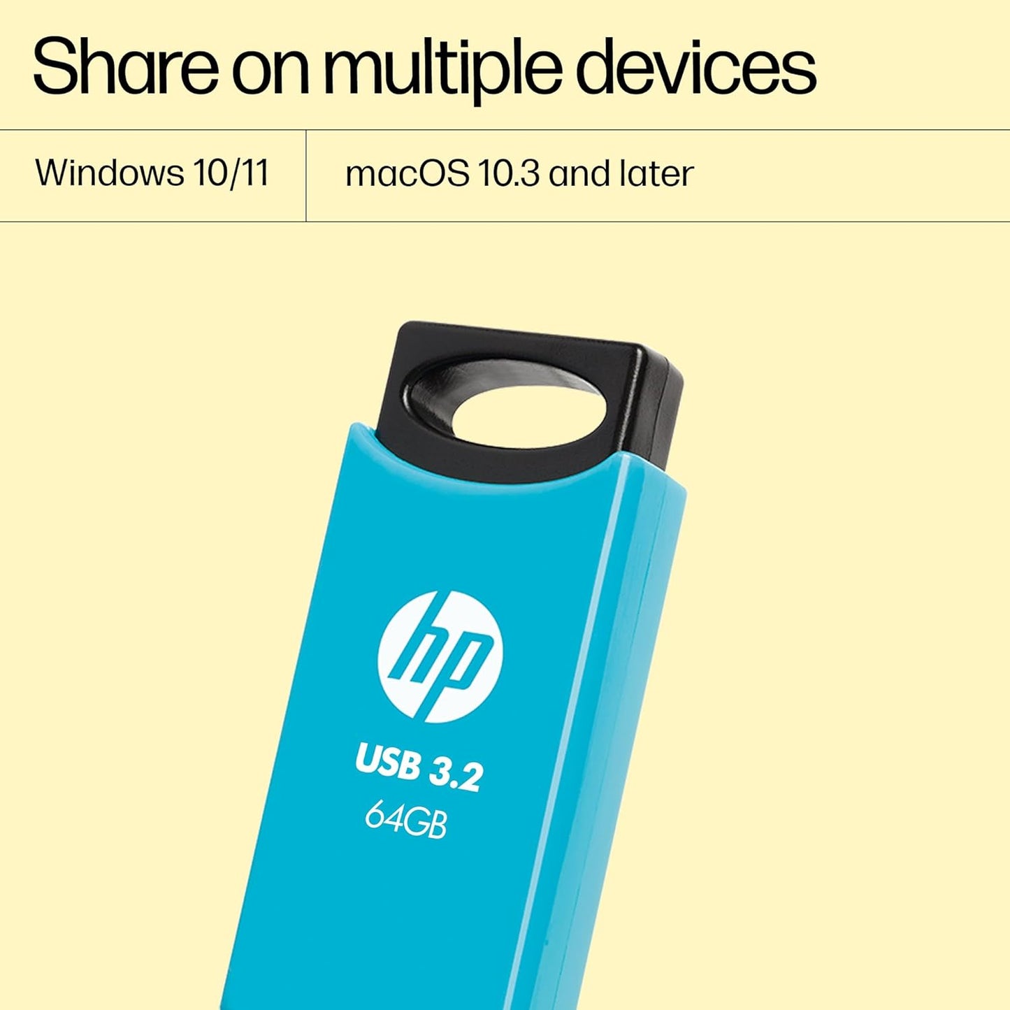 HP 712w 64GB USB 3.2 Flash Drive- Blue
