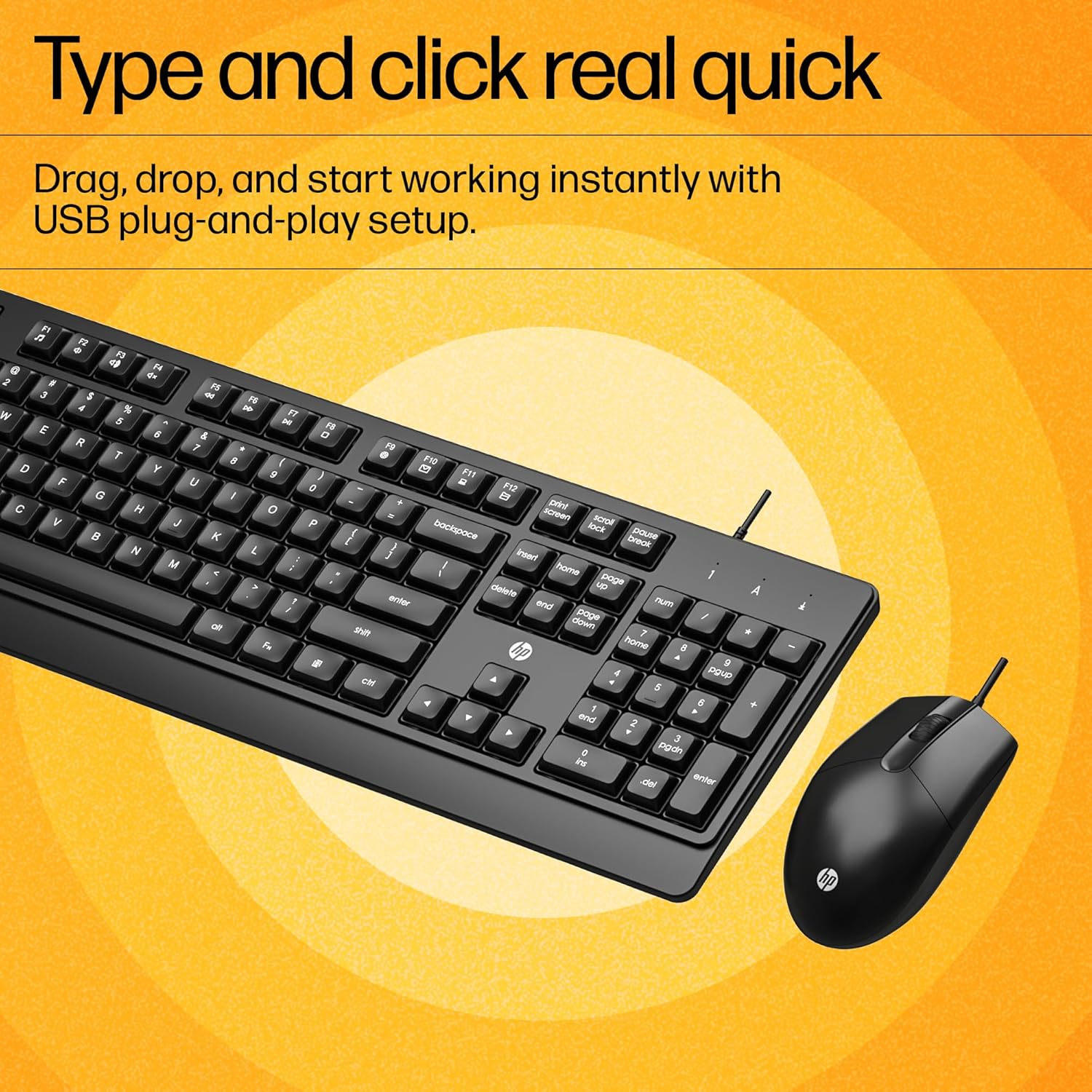 HP KM 130 Wired Mouse and Keyboard Combo