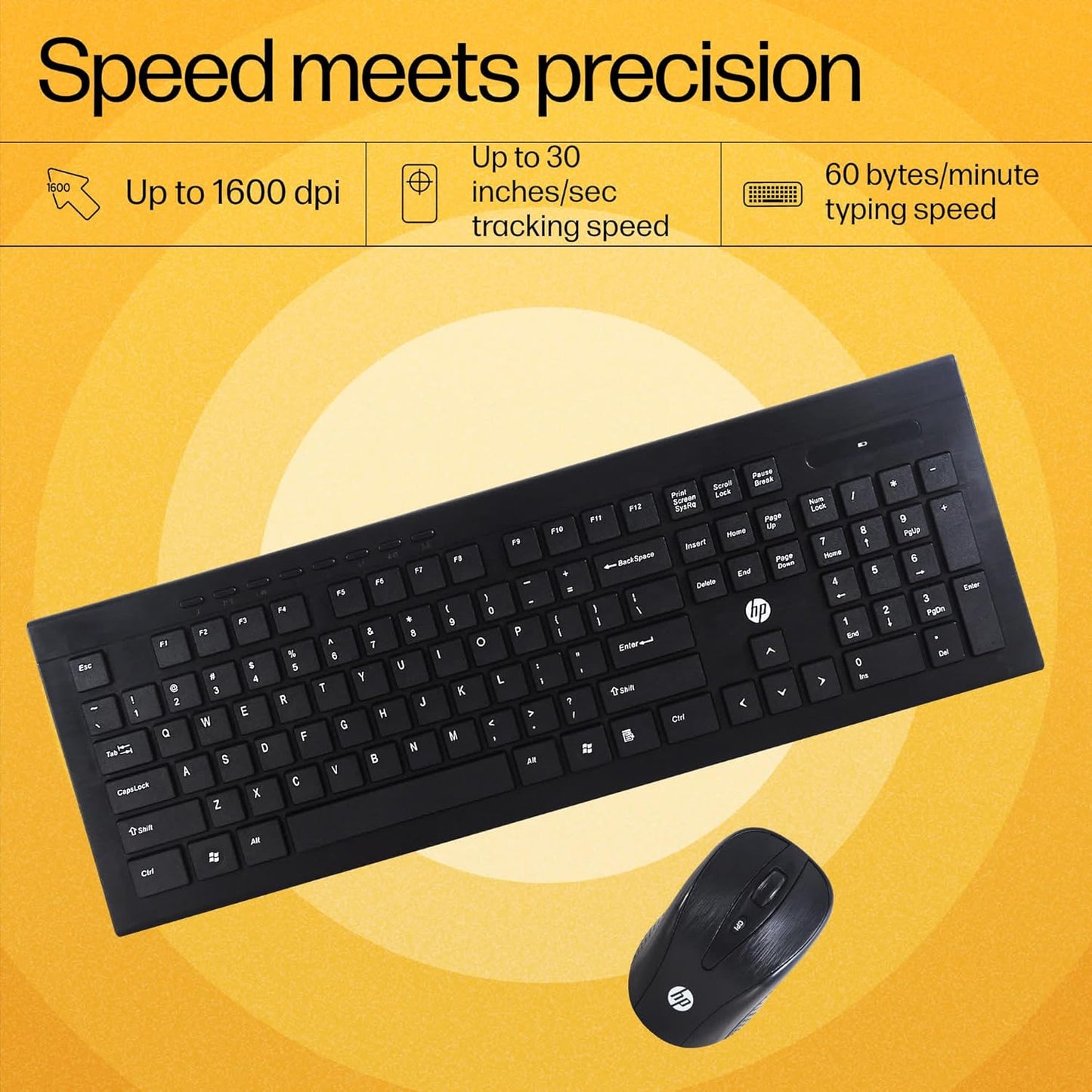 HP KB260 USB Wireless Spill Resistance Keyboard and Mouse Set