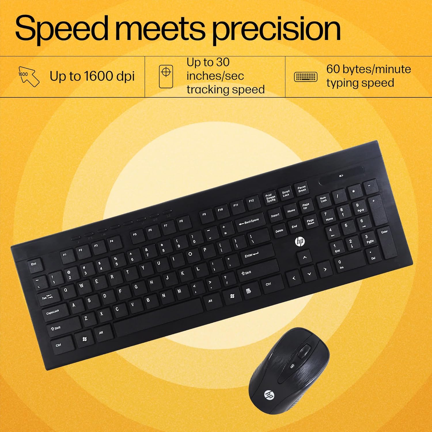 HP KB260 USB Wireless Spill Resistance Keyboard and Mouse Set