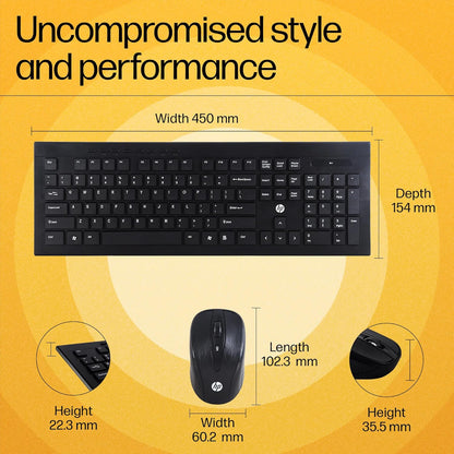 HP KB260 USB Wireless Spill Resistance Keyboard and Mouse Set